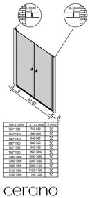 CERANO - Rozširujúci profil pre sprchové dvere Antelo L/P - chróm, CER-CER-543916