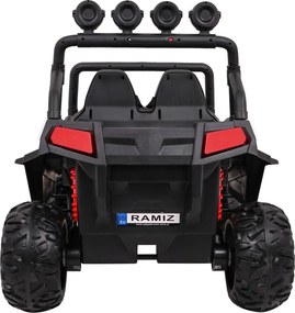 Ramiz Terénna bugina Strong pre deti biela + pohon 4x4 + diaľkové ovládanie + nosič batožiny + rádio MP3 + LED