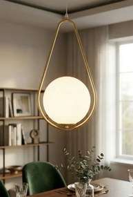 Závesný luster Glamy 46 cm biely/zlatý