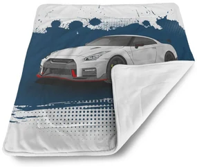 Sablio Deka pre bábätko Nissan GTR 35 Modrý - 80x100 cm