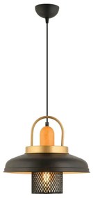 Závesný luster na lanku MONZA 1xE27/40W/230V pr. 32 cm čierna/zlatá