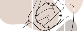 Obraz - Woman body line art N⁰1 (s hodinami) (90x30 cm)