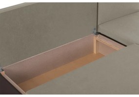 Rozkládací rohová sedací souprava ROLO Béžová/Hnědá