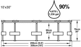 Bazén s konštrukciou 305 x 76 cm BESTWAY 56408 Steel Pro + kartušová filtrácia