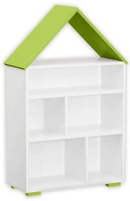 Detský regál domček Bb01 biela/zelená