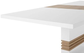 Rozkladací jedálenský stôl 160/200 x 90 cm biela/svetlé drevo SANTANA Beliani