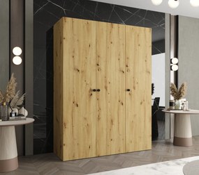 Šatníková skriňa 150 cm Parna 1 (dub artisan + čierna). Akcia -20%. Vlastná spoľahlivá doprava až k Vám domov. 1125866