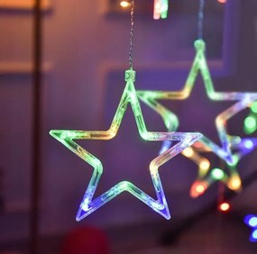 LED záves CD002-138 farebné hviezdy, s diaľkovým ovládaním