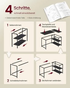 Rohový pracovný stôl LWD136BE01