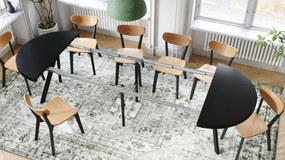 VITO Čierny mat / čierne nohy - VEĽKÝ OKRÚHLY STÔL Ø110 ROZKLADACÍ AŽ DO 310 cm S NOHAMI Y LOFTOVÝ / INDUSTRIÁLNY