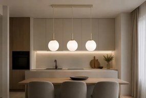 Brilagi - Závesný luster MILO na lanku 3xE27/60W/230V béžová/zlatá