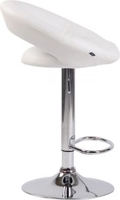 Barová stolička Olinda - koženka, chróm rám - biela