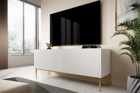 Komoda Nicole 200 cm - biely mat / zlatá