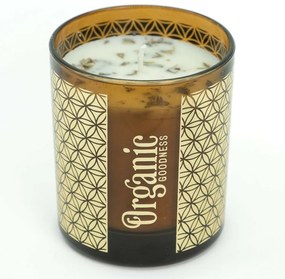 Organická vykurovacia sviečka Frankincense & Myrrh 200 g v skle so zlatou fóliou