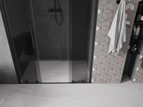Mexen Velar Duo, posuvné sprchové dvere do otvoru 160 cm, 8mm šedé sklo, čierna matná, 871-160-000-42-70