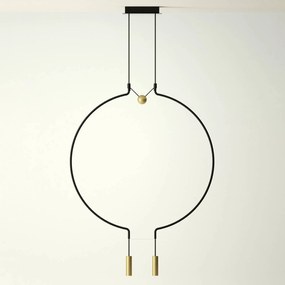 Axolight Liaison M2 lampa čierna/zlatá 84 cm