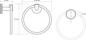 Sapho Sapho, LARISSA držiak uterákov kruh, chróm, WS006