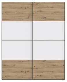 Šatníková skriňa KARO 170x210 cm biela/dub artisan