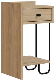 Nočný stolík v dekore duba s poličkami v prírodnej farbe Mercure – Marckeric