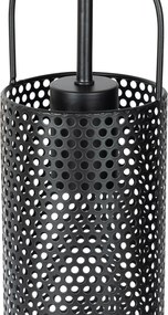 Závesné svietidlo čierne s dymovým sklom 23 cm obdĺžnikové 3-svetlo - Kevin