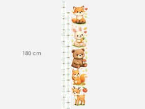 Meter lesné zvieratká textilní prelepiteľné nálepky na stenu výška 160 cm