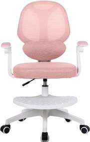 Detská otočná stolička Neoseat JUNI 009 s podnožou — látka, ružová