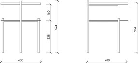 Čierny nočný stolík s doskou v dubovom dekore Tu – noo.ma