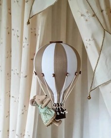 Dekoračný lietajúci balón béžová/biela – dekorácia do detskej izby M-33cm x 20cm
