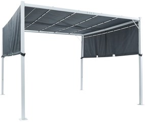 Pergola s LED svetlami 310 x 310 cm sivá PARGA Beliani