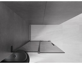 Mexen Velar L, posuvná sprchová zástena Walk-in 110 x 200 cm, 8mm šedé sklo, čierna matná, 871-110-003-43-70