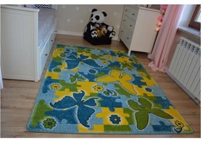 Detský kusový koberec Motýle modrý 120x170cm