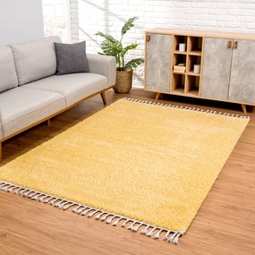 Dekorstudio Jednofarebný shaggy koberec PULPY žltý Rozmer koberca: 80x300cm