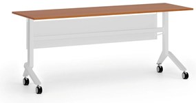 Mobilný stôl PRIMO MOVE, 180x60 cm, biela podnož, čerešňa