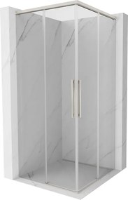 Mexen Rox, Duo posuvný sprchový kút 75 x 75 cm, 8mm číre sklo, oceľový profil, 8C2D-075-075-97-00