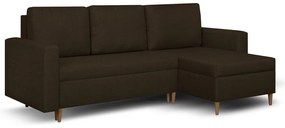 Rozkládací rohová sedací souprava KENO Hnědá