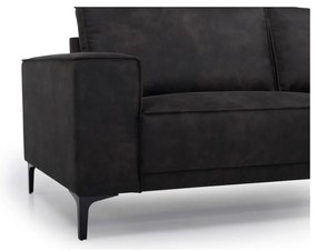 Antracitová rohová pohovka z imitácie kože (pravý roh) Copenhagen – Scandic