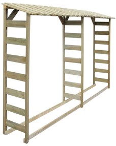 Dvojitý prístrešok na drevo 300x44x176cm, impregnovaná borovica
