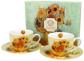 Porcelánová šálka s podšálkou Van Gogh Sunflowers 250 ml sada 2ks