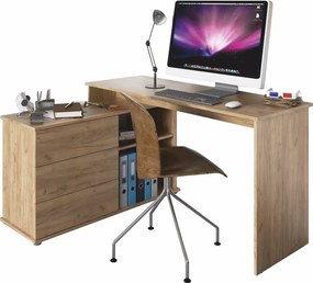 Univerzálny rohový PC stôl, dub artisan, TERINO