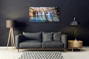 Obraz na akrylátovom skle Vodopád príroda 100x50 cm