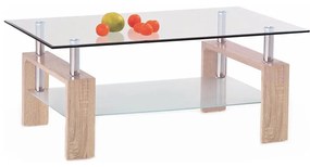 Konferenčný stolík 55x110 cm číra/dub sonoma