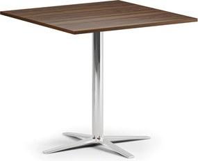 Konferenčný stolík AURA, 60x60 cm, chróm podnož, orech