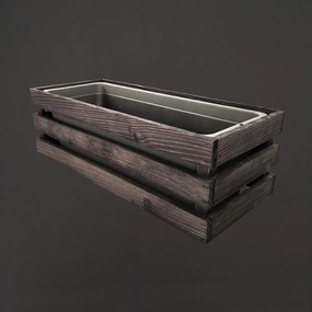 AMADEA Drevený obal na kvetináč tmavý, 52x21,5x17cm, český výrobok