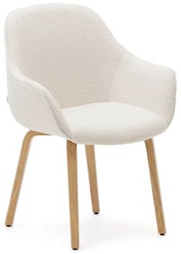 Biele čalúnené jedálenské kreslo Aleli – Kave Home