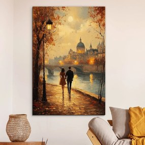 DUBLEZ | Maľovaný obraz do spálne - Láska v meste