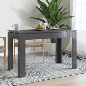 Jedálenský stôl, lesklý sivý 120x60x76 cm, drevotrieska 800764