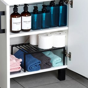 VILDE Prídavná odolná a pevná polica, čierny kov VILDE, 33x21x14