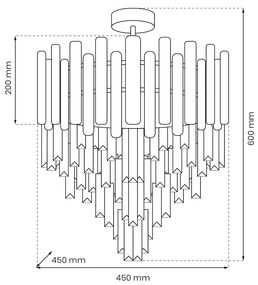 Luster Madison II, 1x krištáľové/zlaté kovové tienidlo, (fi 45cm), g