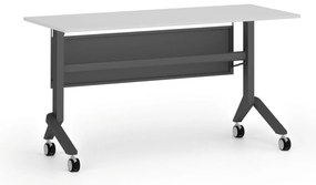 Mobilný stôl PRIMO MOVE, 140x60 cm, čierna podnož, biela