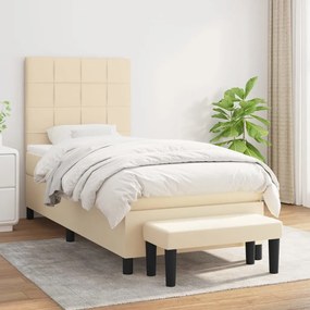Boxspring posteľ s matracom krémová 100x200 cm látka 3136578
